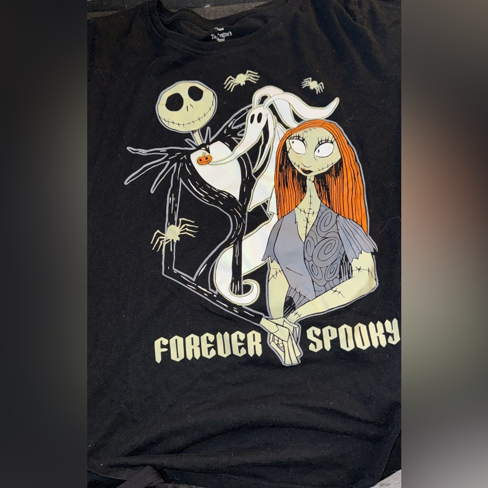 Glow in the Dark Nightmare Before Christmas Black Graphic Tee - Forever Spooky